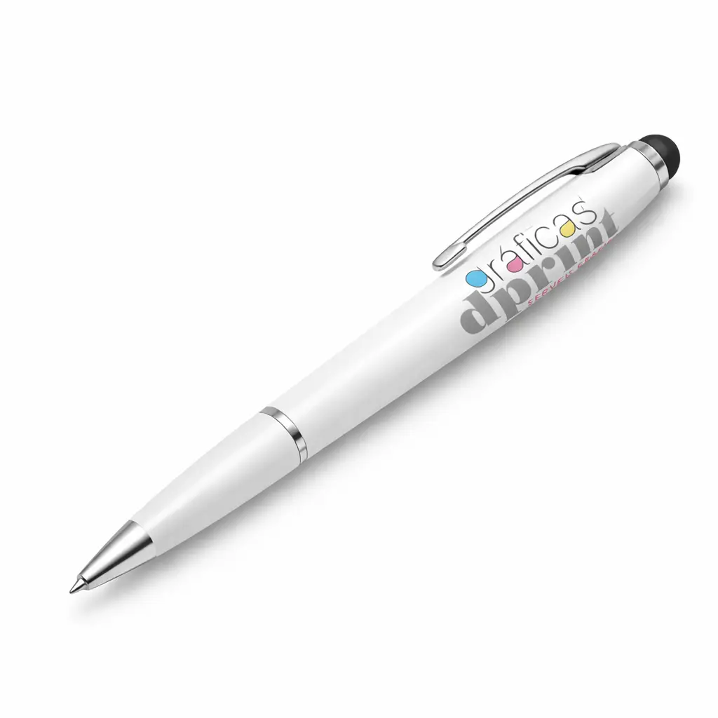 Bolígrafo con punta táctil para móvil y tablet, ideal para uso profesional.