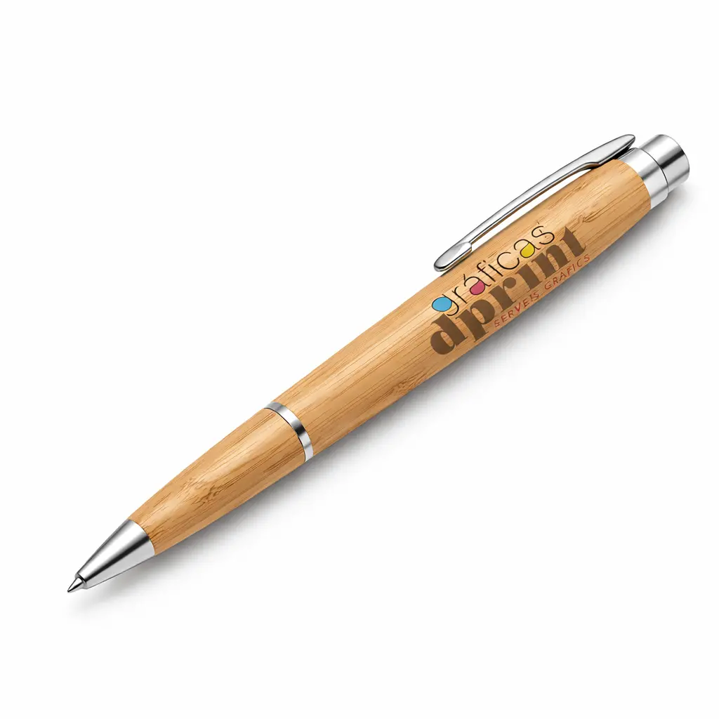 Bolígrafo de bambú personalizado para campañas eco y RSC.