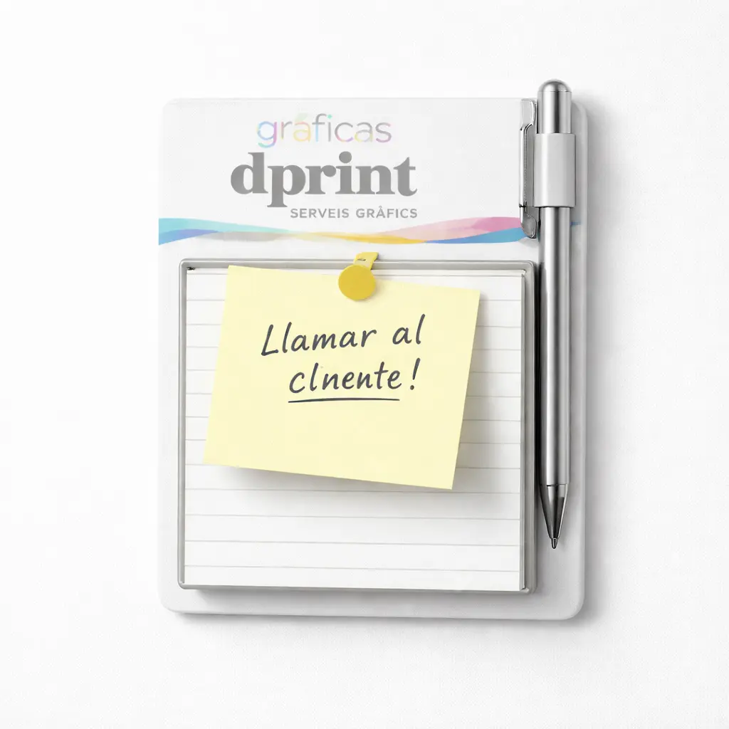 Porta notas imantado con personalización corporativa.