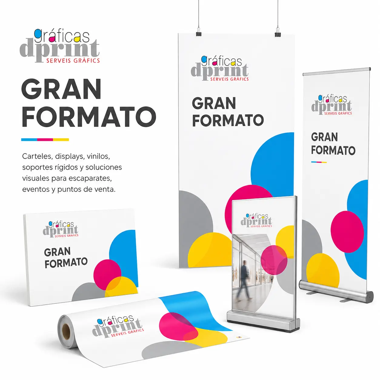 Impresión de gran formato, carteles y displays