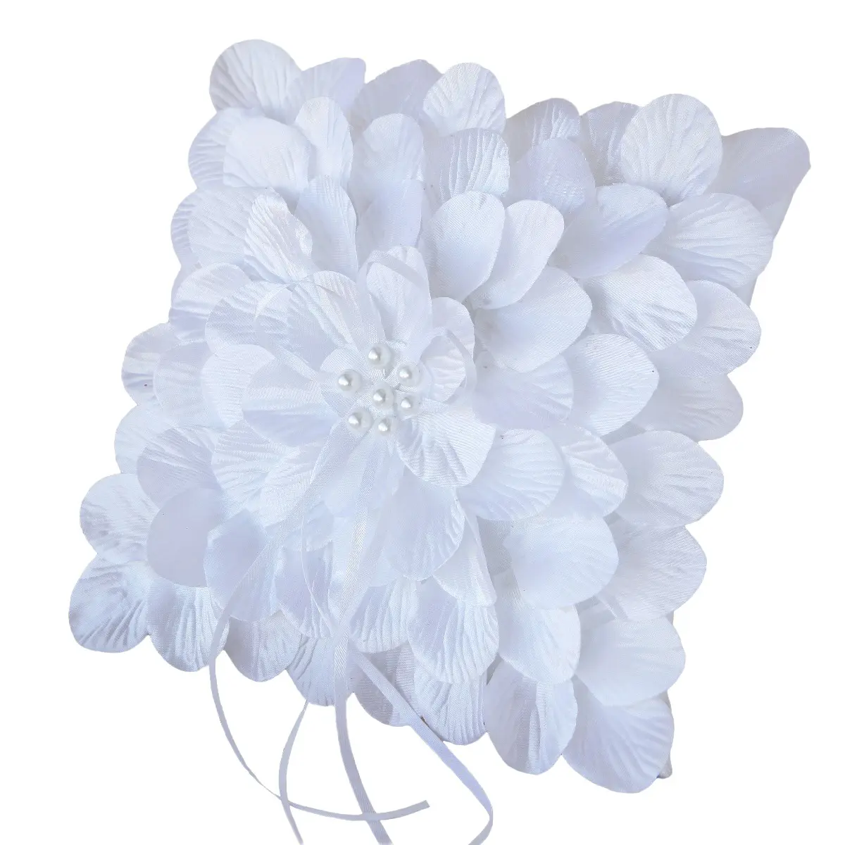Cojín blanco pétalos 20x20cm "PROMOCIÓN"