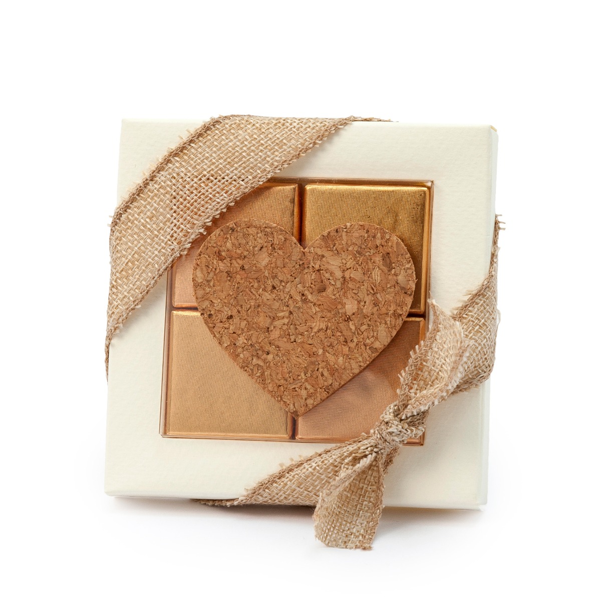 Estuche 4 napolitanas con corazón de corcho*