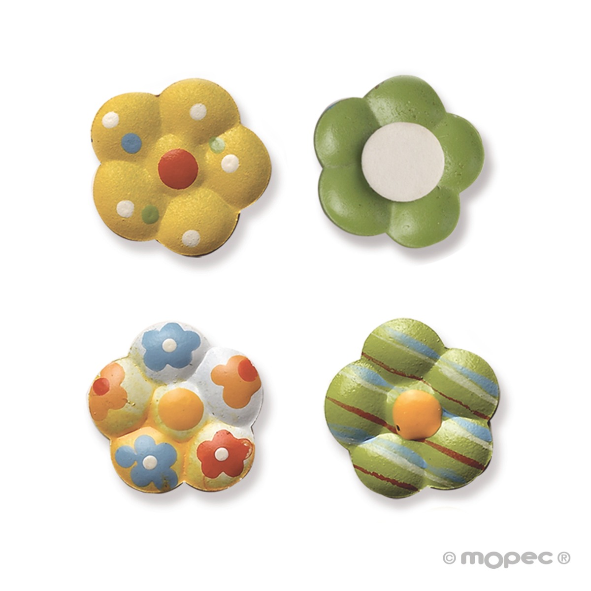 Flor metal con 3 stdos, bolsa 12pcs