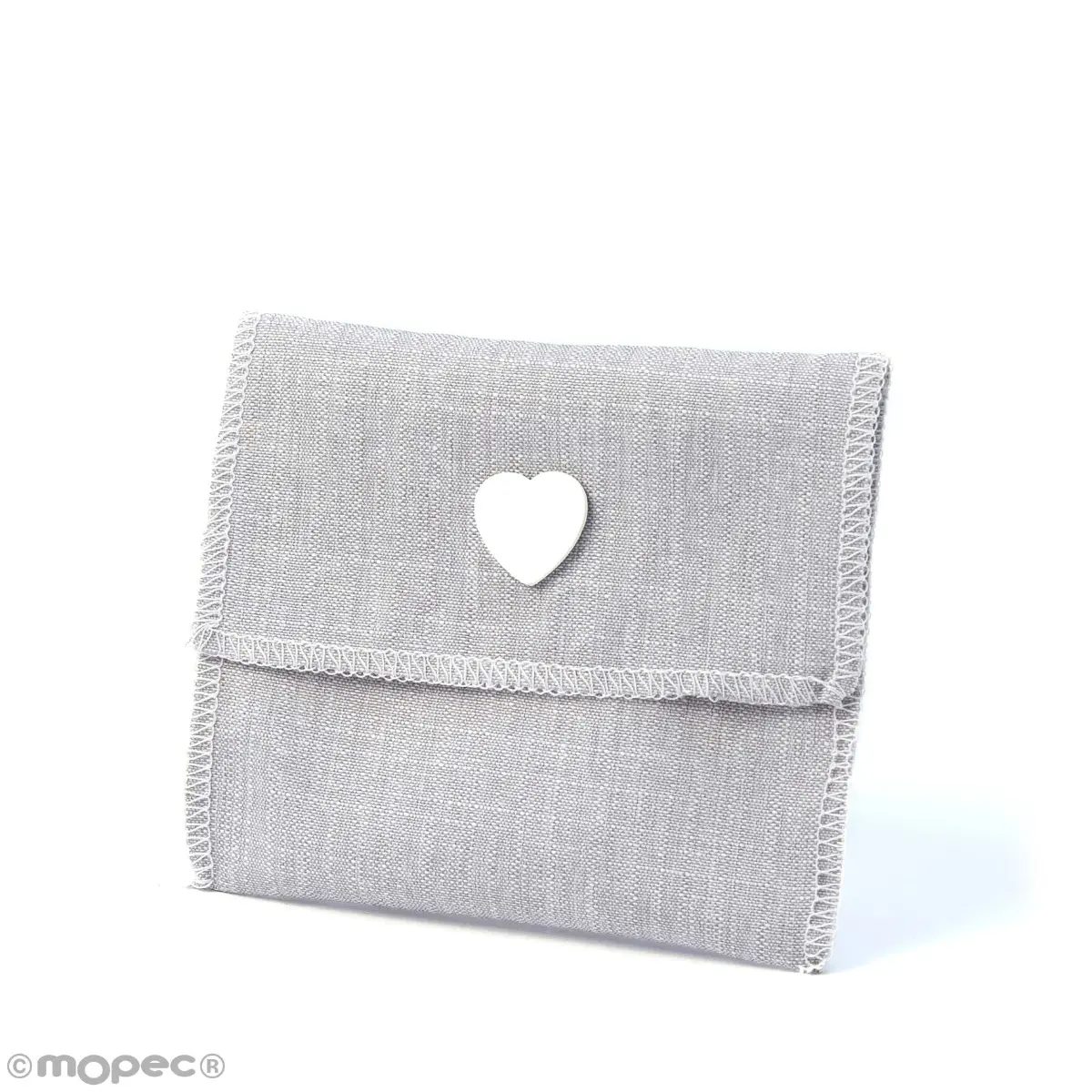 Guardatodo gris velcro y corazón madera 9x11cm., min.10