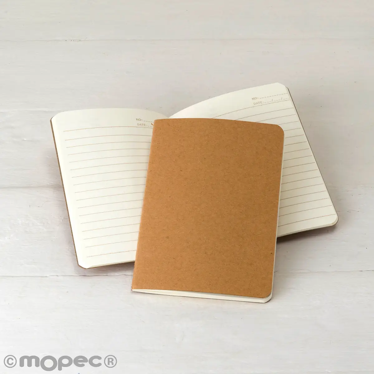 Libreta tapas kraft 10,5x15cms.,min.10