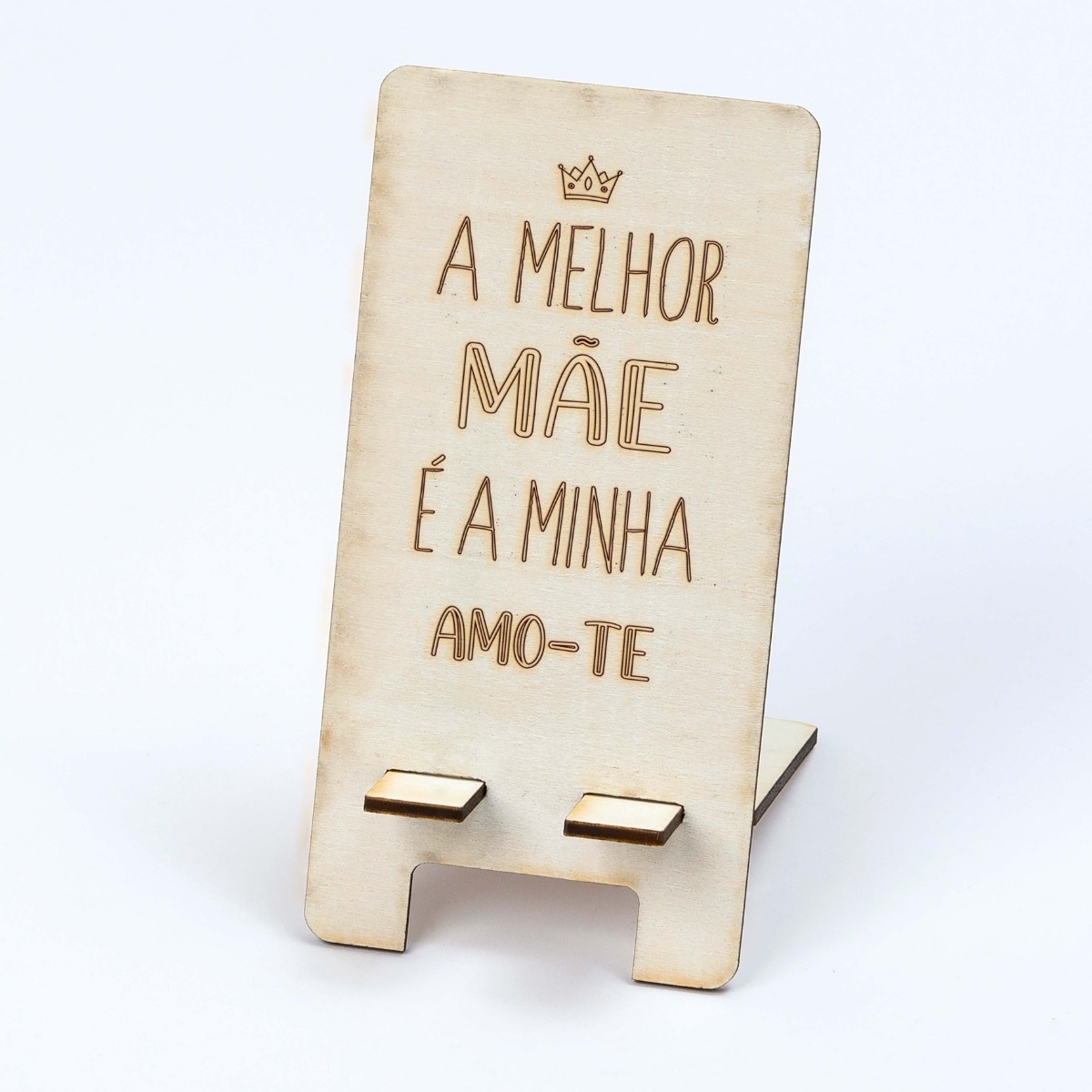 Soporte de madera para el móvil A Melhor Mãe