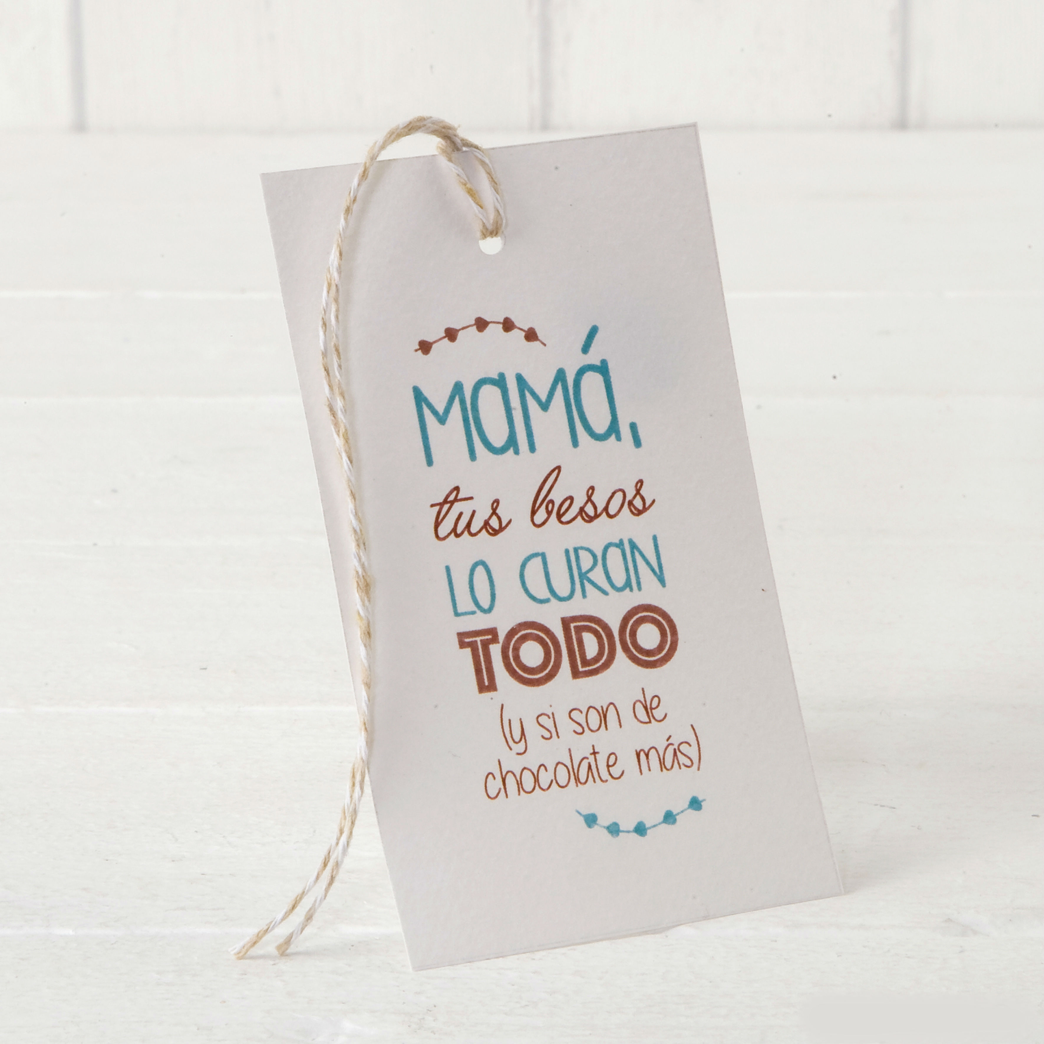 Tarjetón Mamá tus besos ... 6x10cm. min.25
