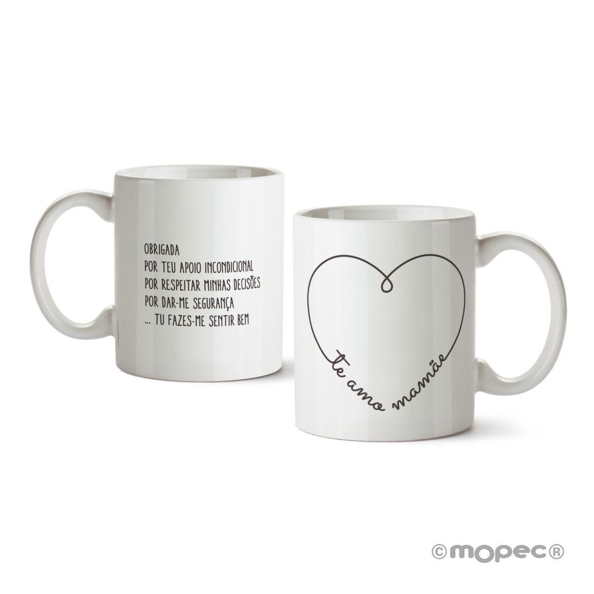 Taza cerámica Eu te amo Mama corazón en caja regalo