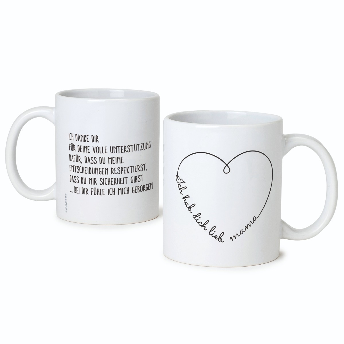 Taza cerámica Ich habe dich lieb corazón en caja regalo