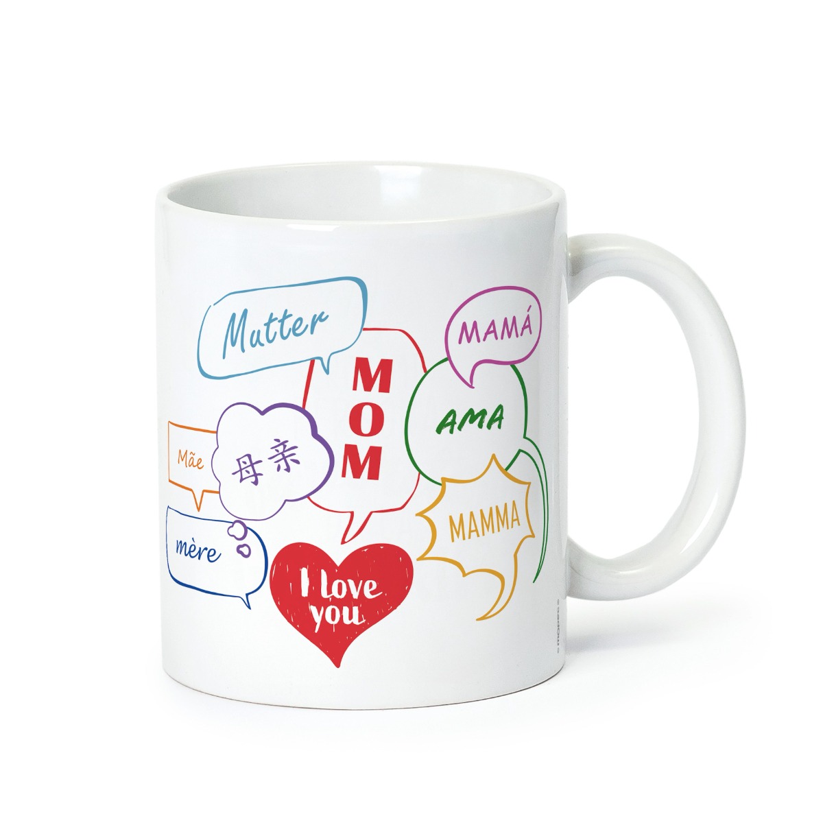 Taza cerámica Mom I love you en idiomas