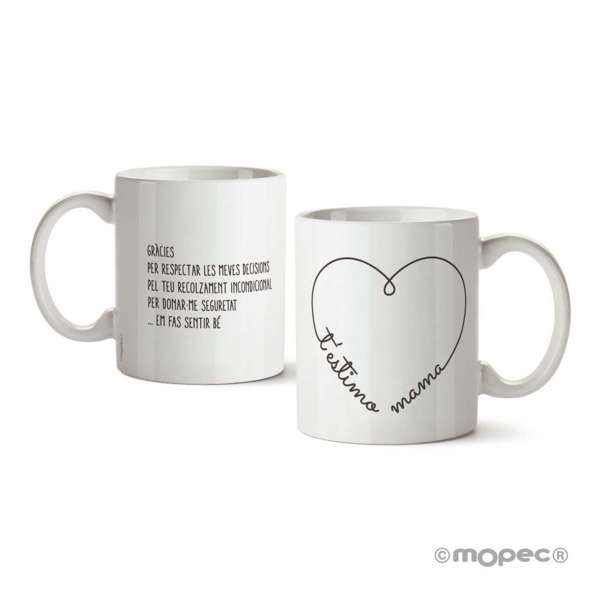 Taza cerámica T´estimo Mama corazón en caja regalo