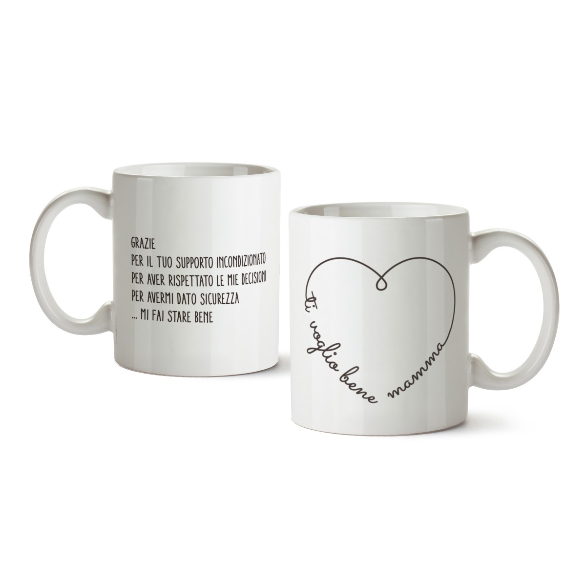 Taza cerámica Ti voglio bene Mamma corazón en caja regalo