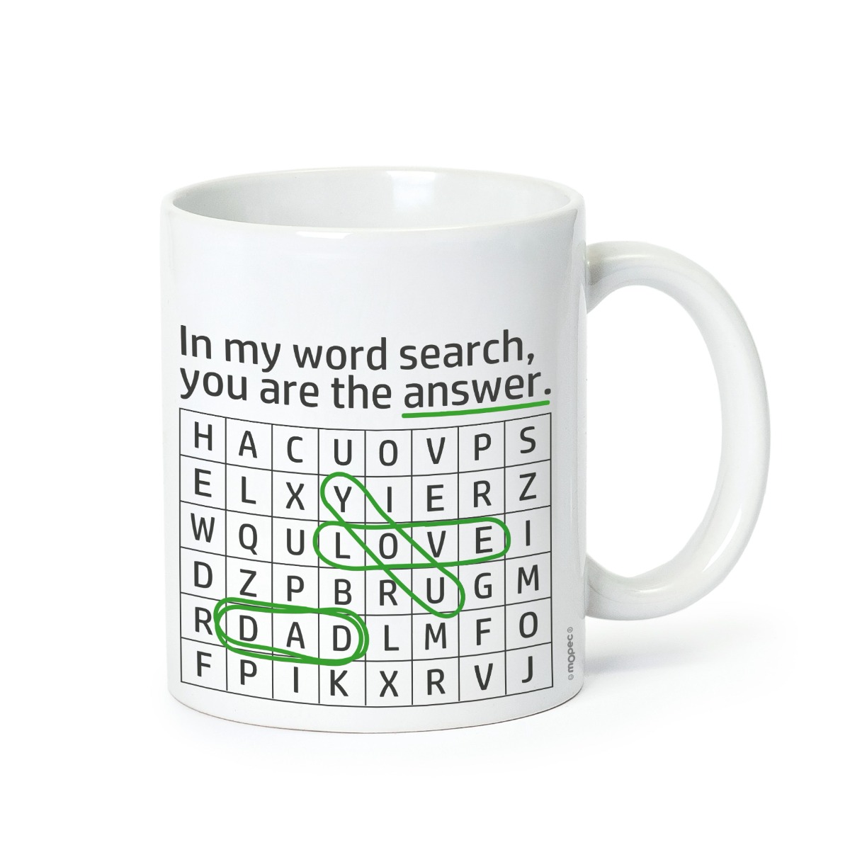 Taza cerámica sopa de letras dad