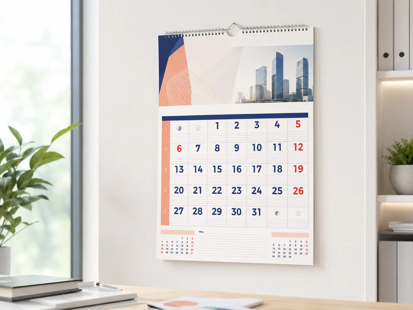 Calendario de pared personalizado para empresas, talleres y comercios