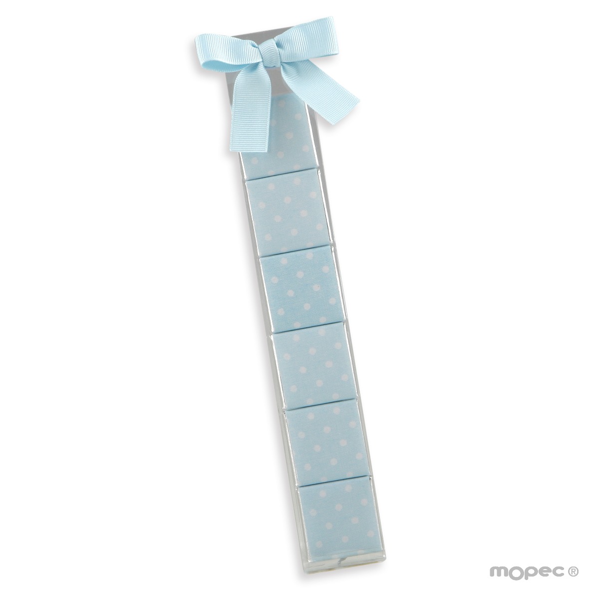 Estuche 6nap.topos azul*