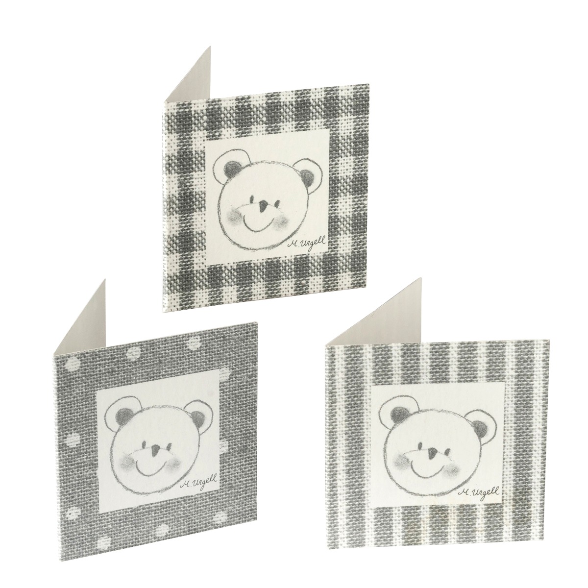 Tarjeta osito gris R/T/C, preciox102uds