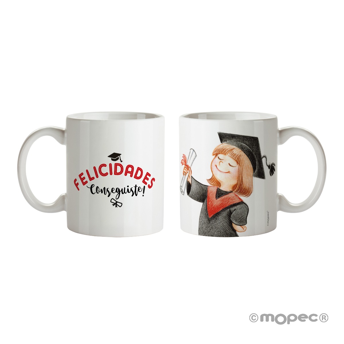 Taza cerámica Felicidades Conseguiste en caja regalo