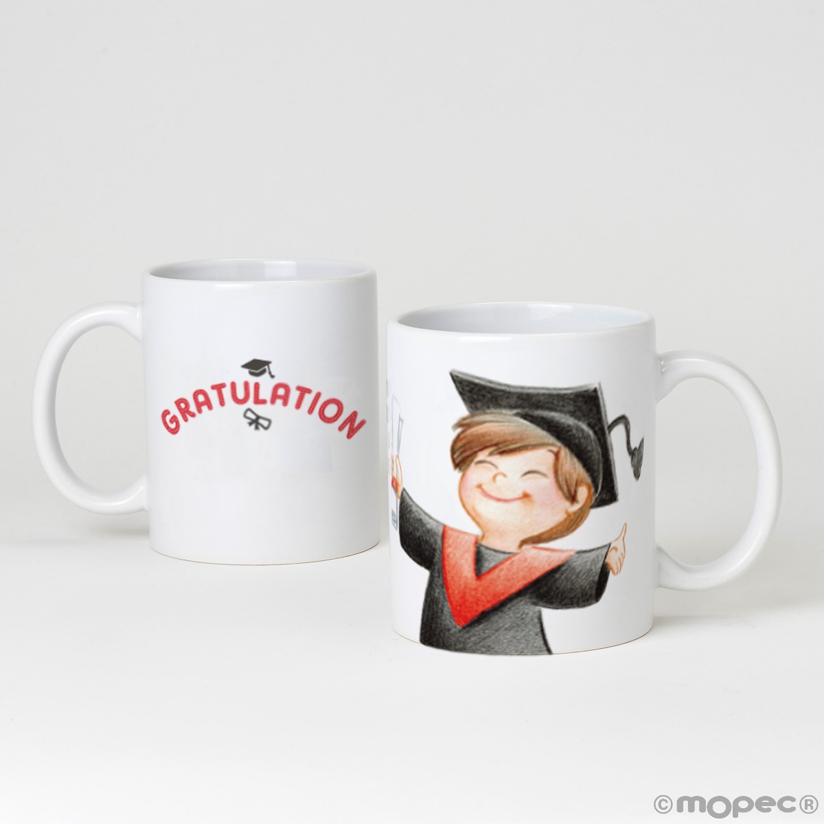 Taza cerámica graduación Gratulation du hast es geschafft en caja regalo