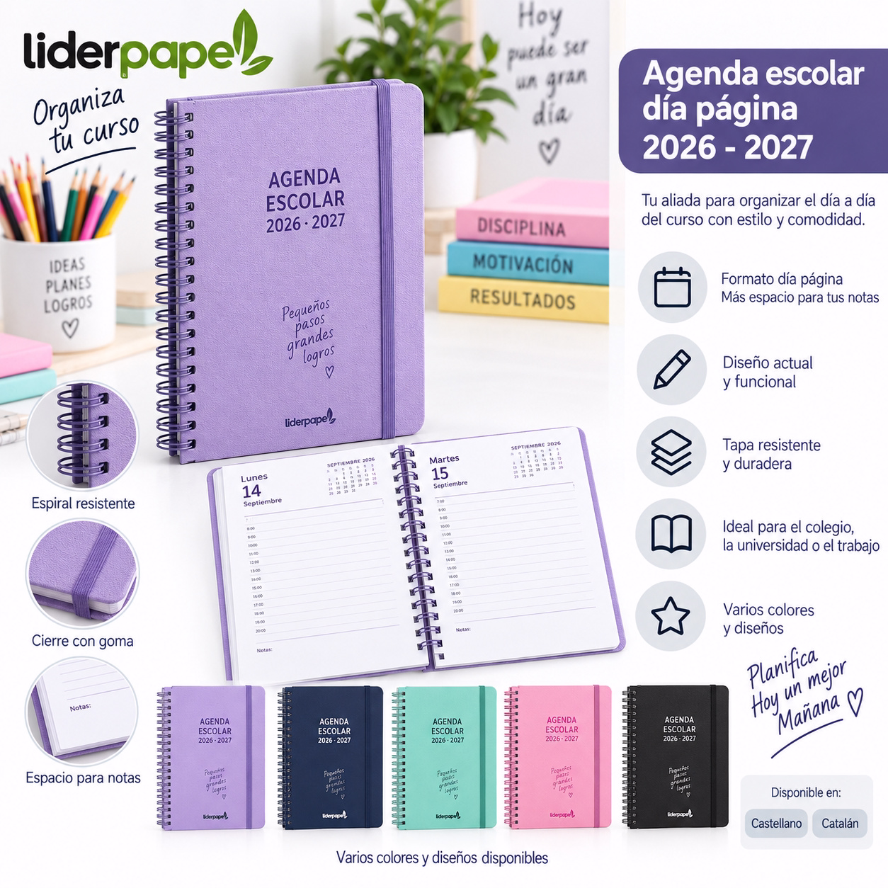 Agenda escolar día página 2026-2027