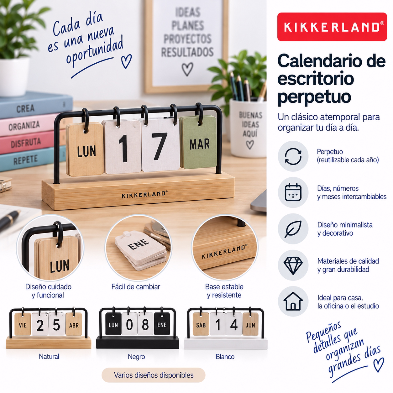 Calendario de escritorio perpetuo