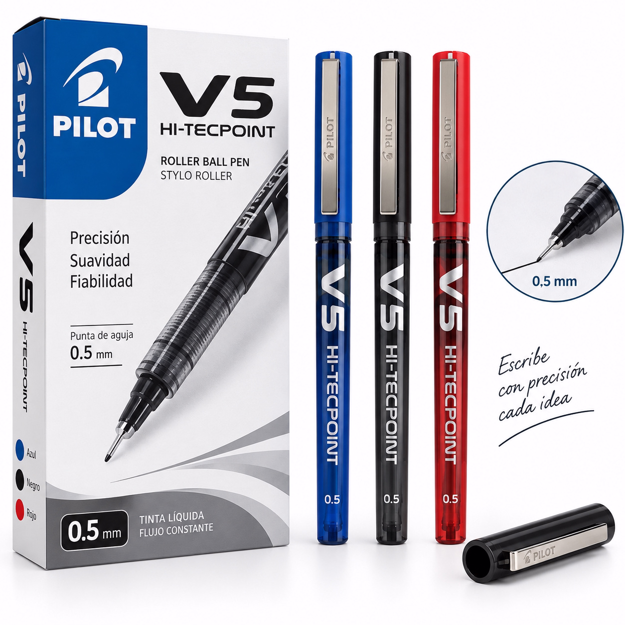 Bolígrafo roller Pilot V5 negro