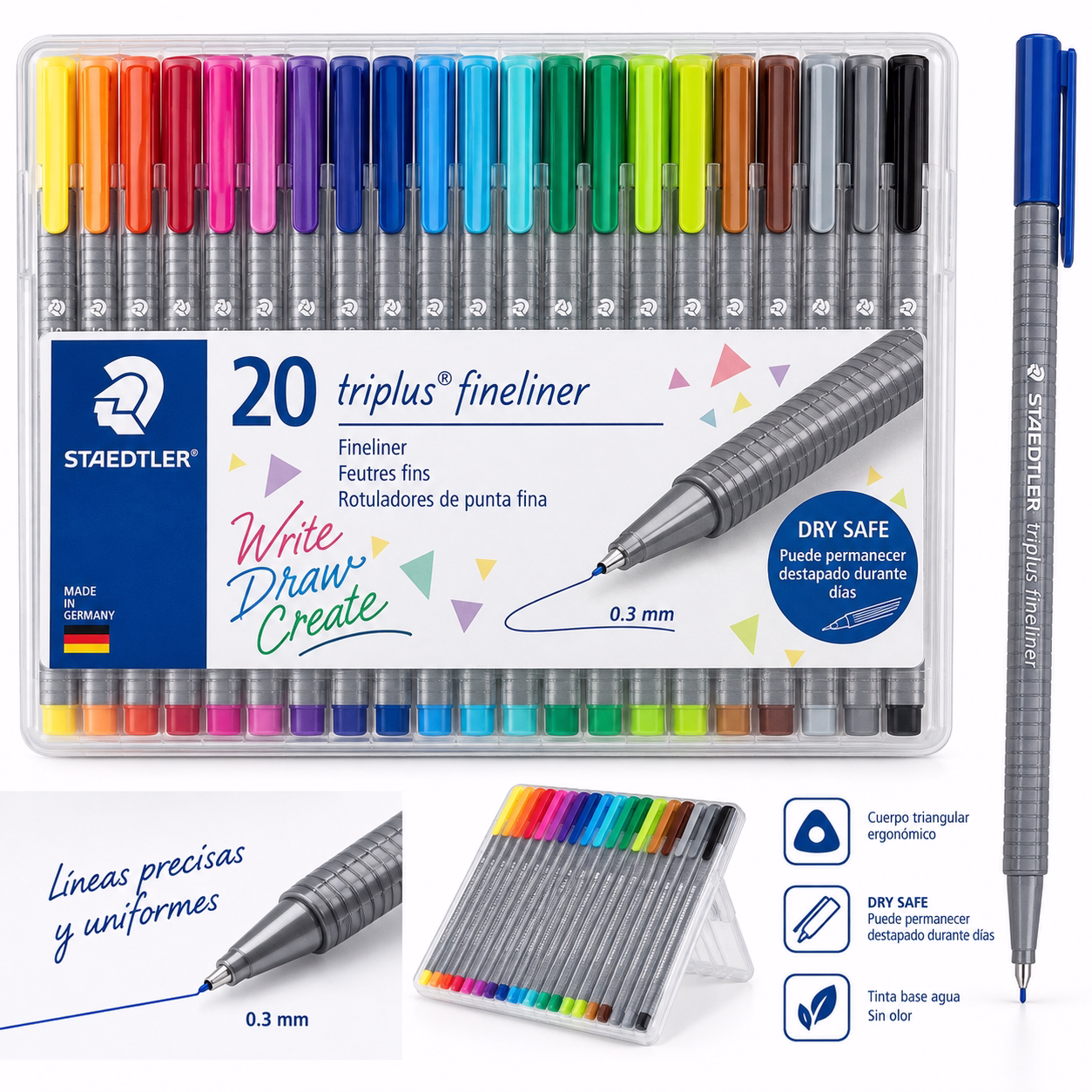 Set rotuladores Triplus Fineliner 20 piezas