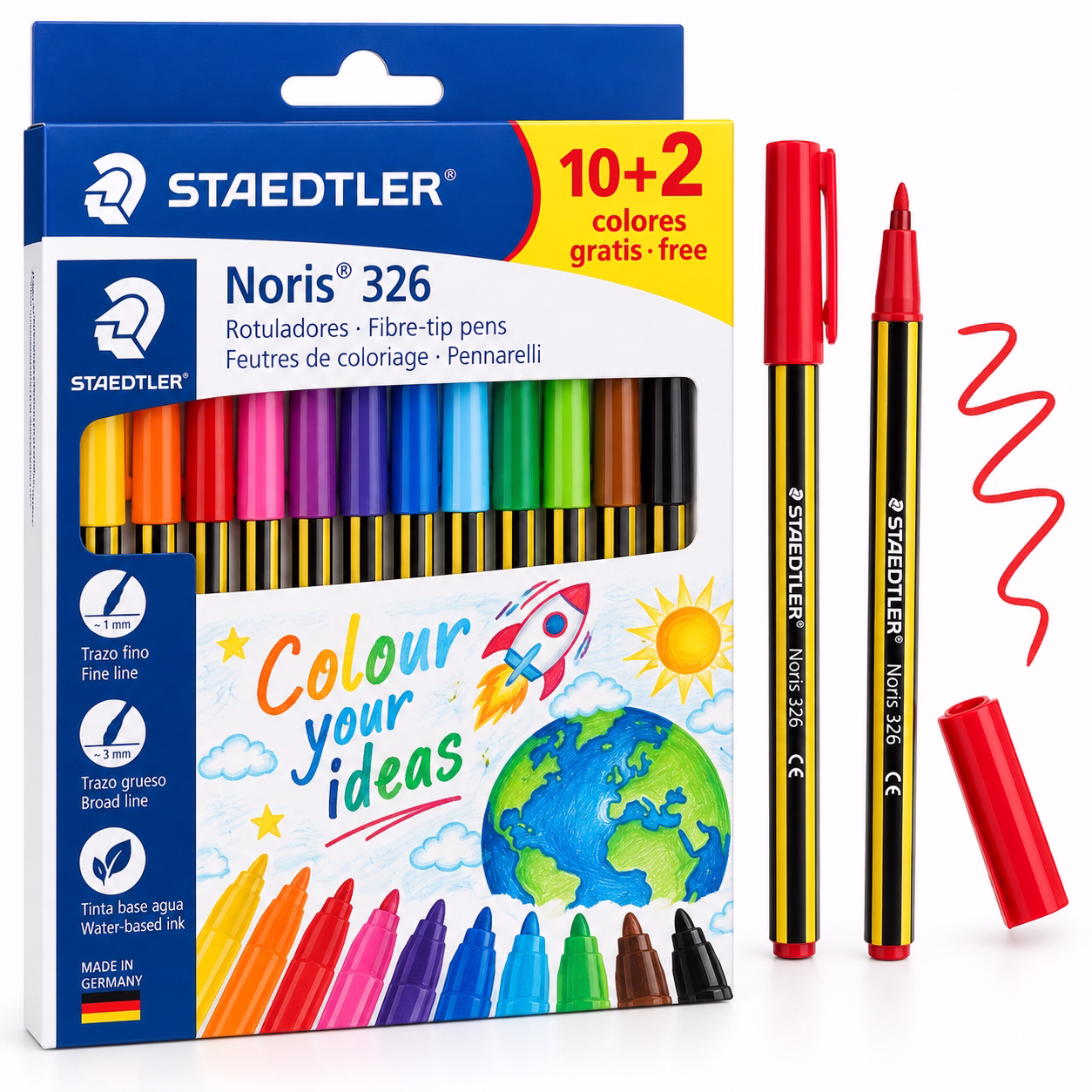 Rotuladores Noris 326 10+2 colores