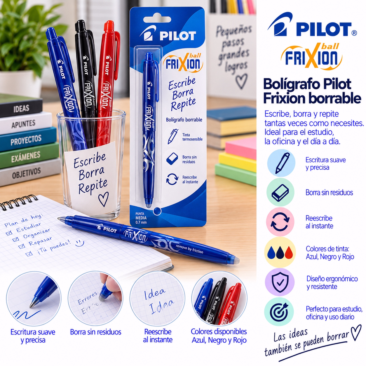 Bolígrafo Pilot Frixion borrable