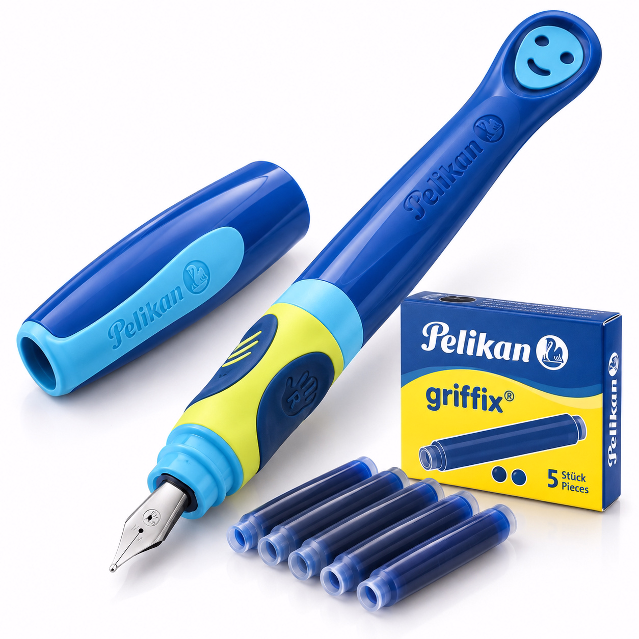 Pluma estilográfica escolar con cartuchos