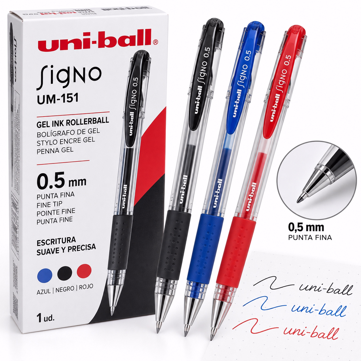 Bolígrafo de gel de punta fina 0,5mm