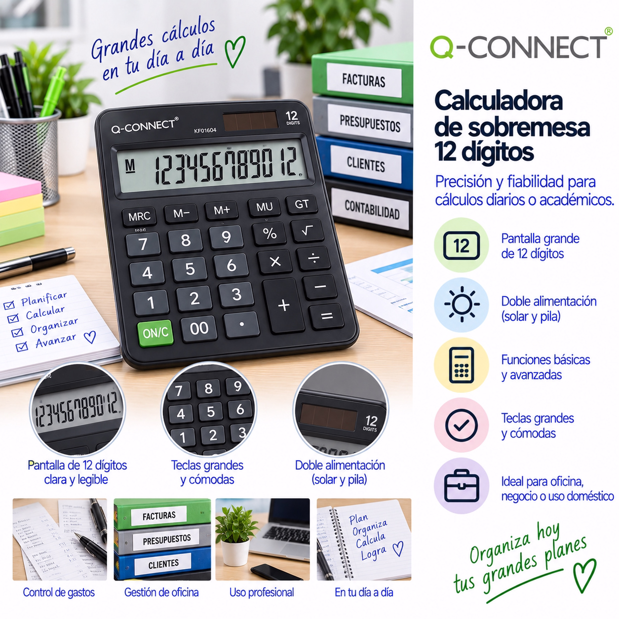 Calculadora de sobremesa 12 dígitos