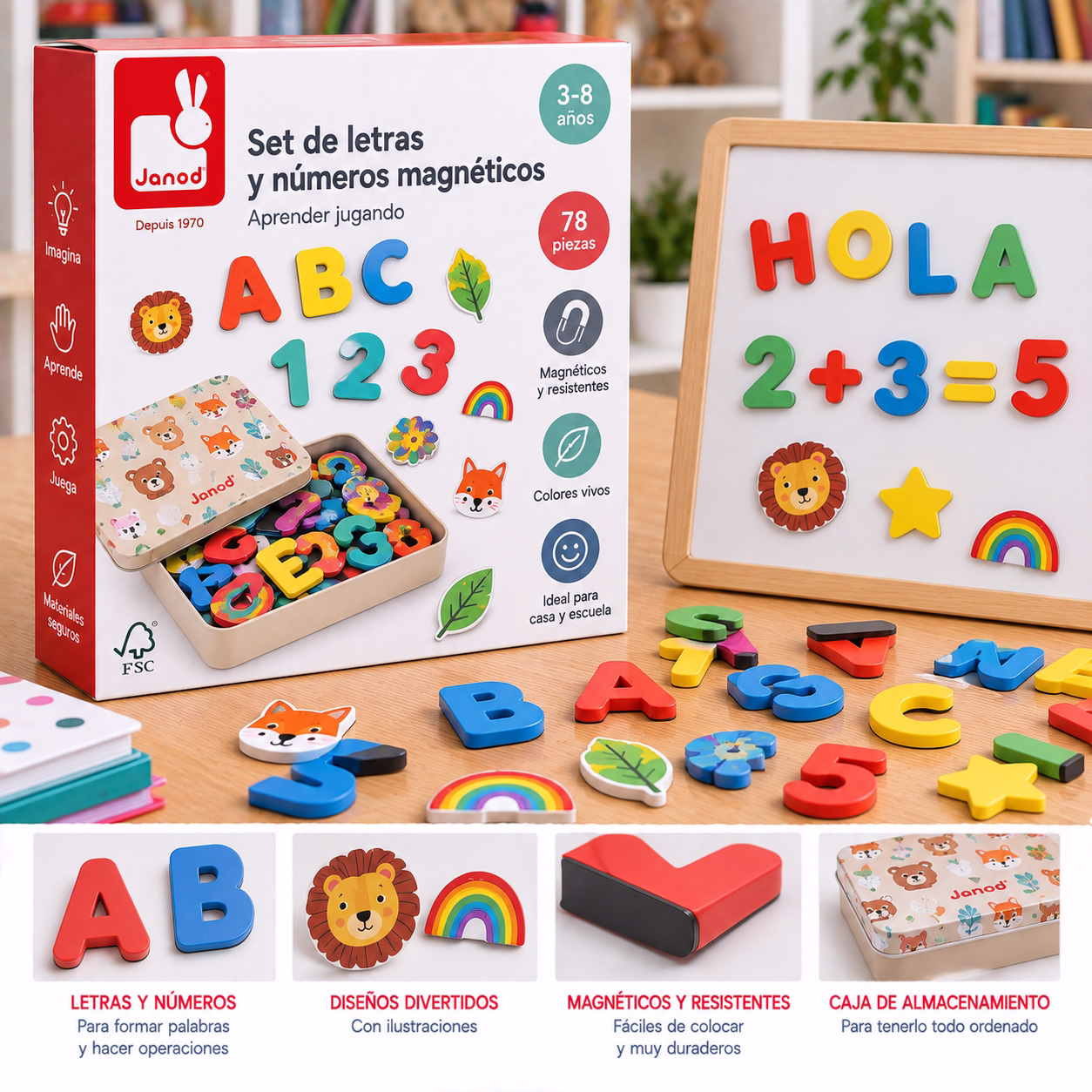 Set de letras y números magnéticos
