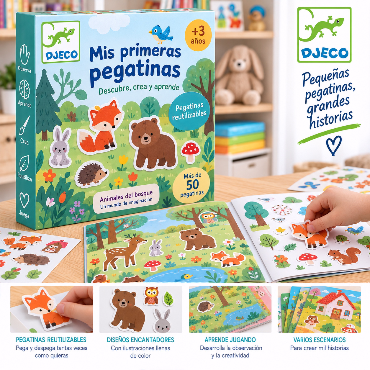 Libro de pegatinas educativas reutilizables