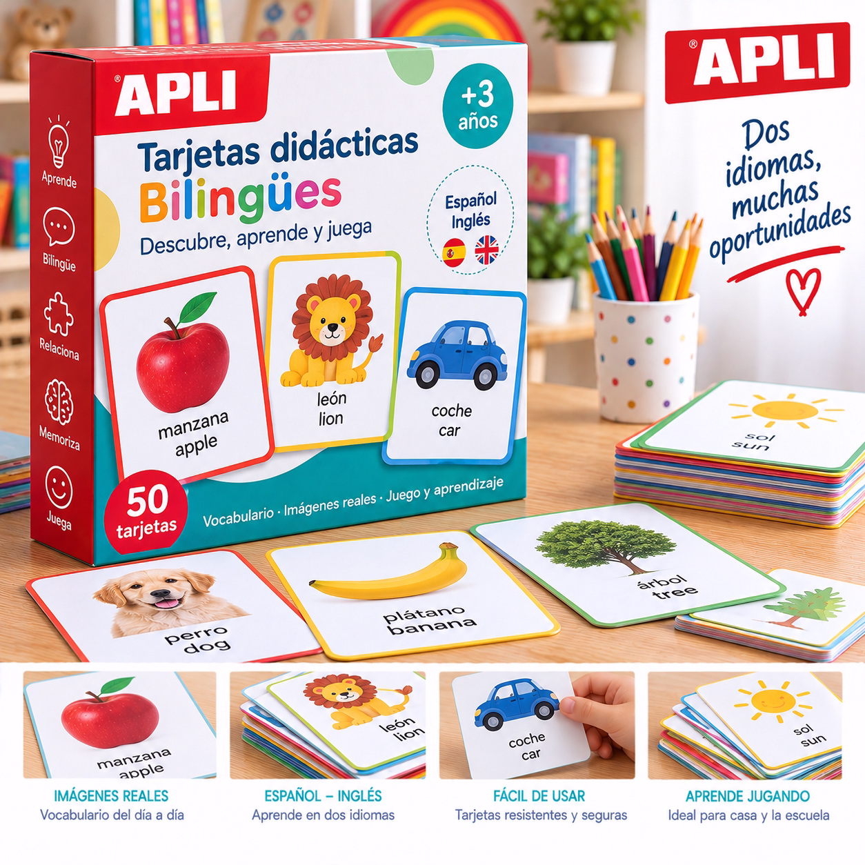 Set de tarjetas didácticas bilingües