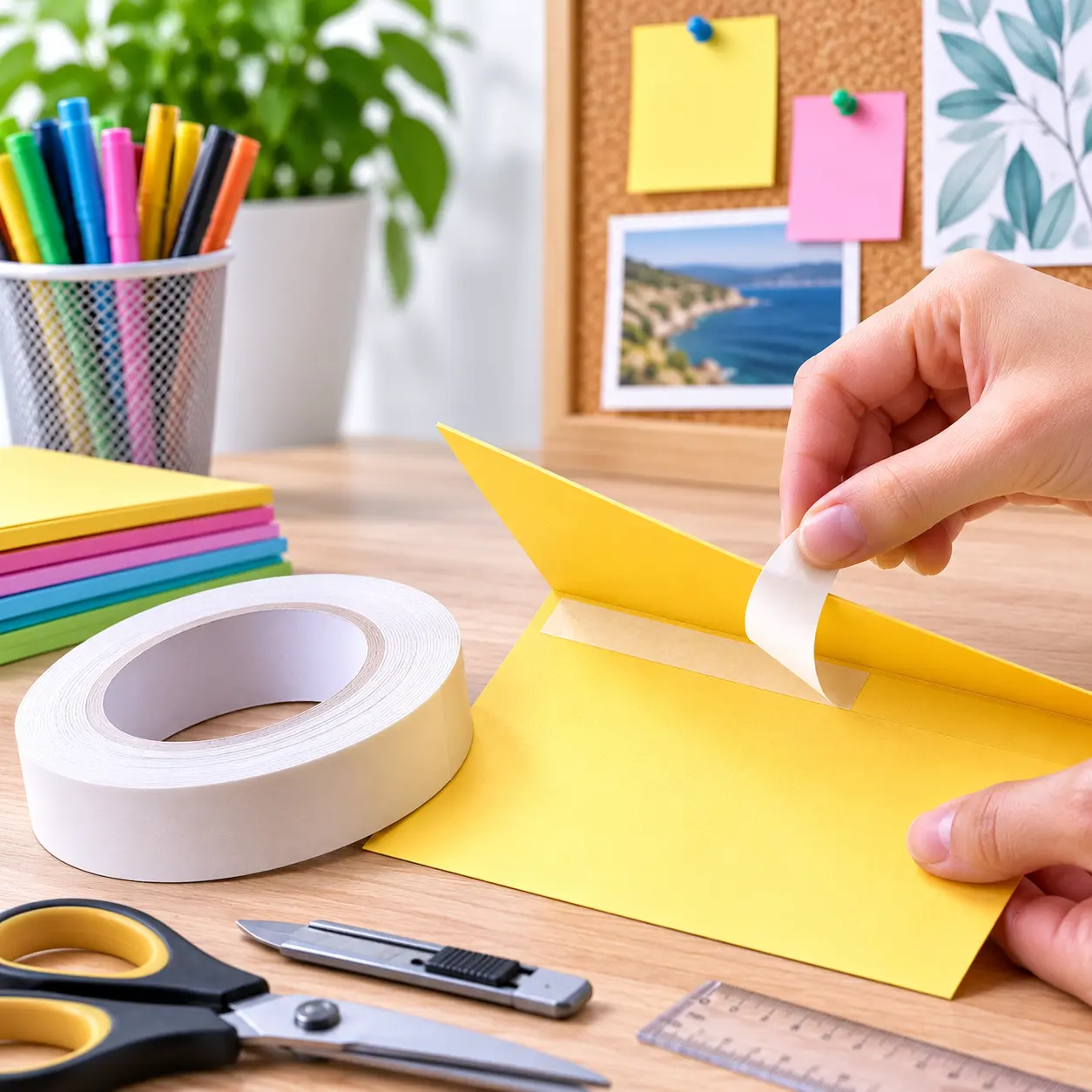 Cinta doble cara para fijación invisible de papel y cartulina