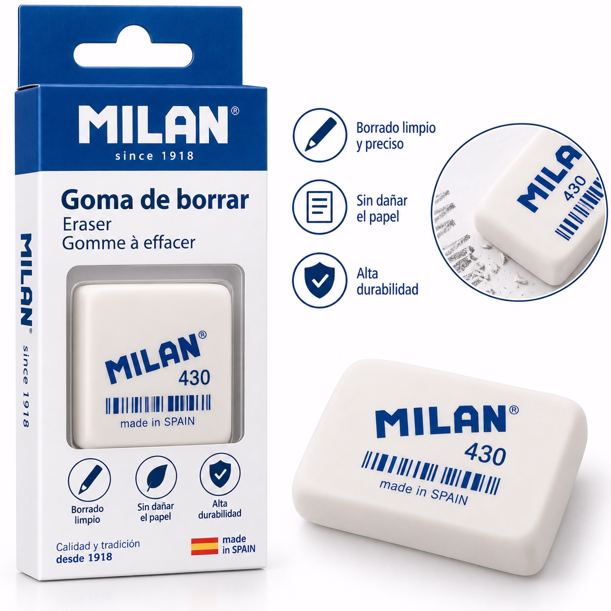 Goma de borrar blanca