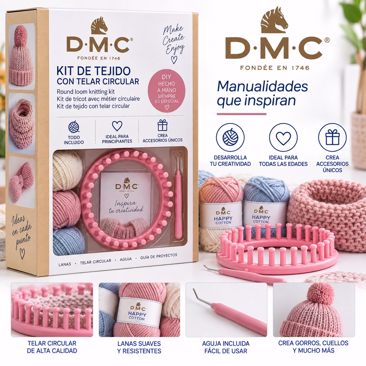 Kit de tejido con telar circular