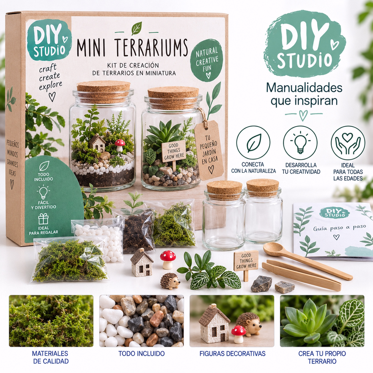 Kit de creación de terrarios en miniatura