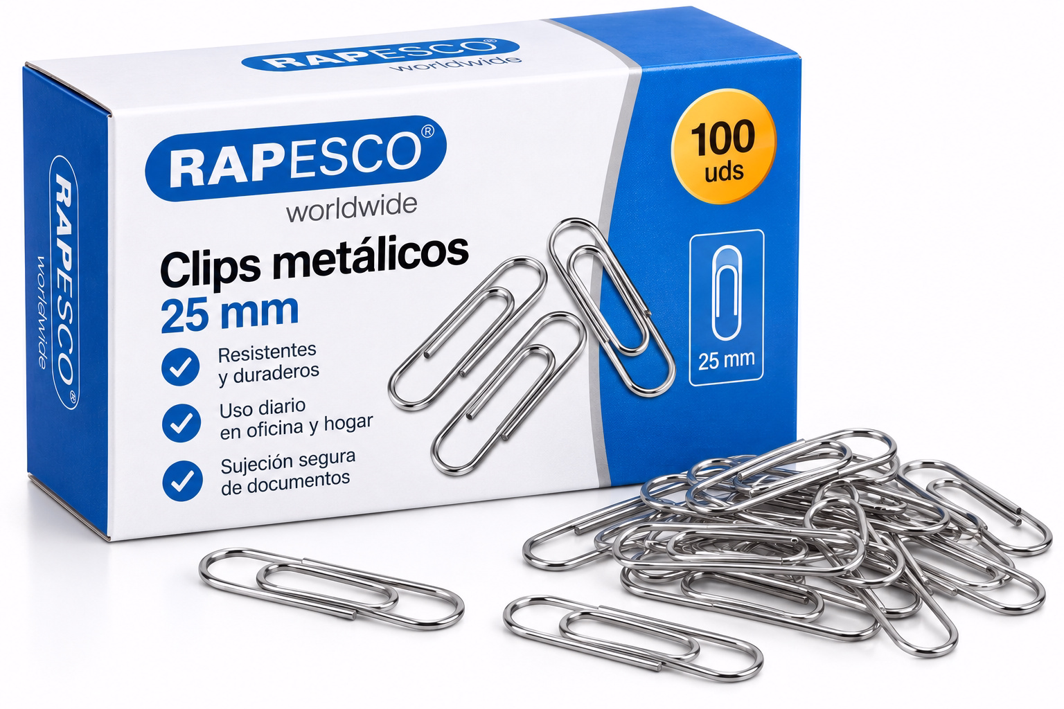 Clips metálicos 25mm (caja 100 uds)