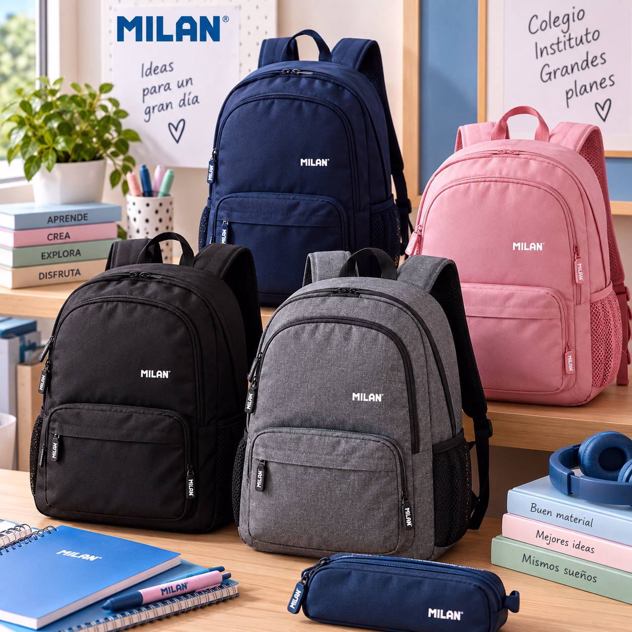 Mochila escolar acolchada respaldo ergonómico