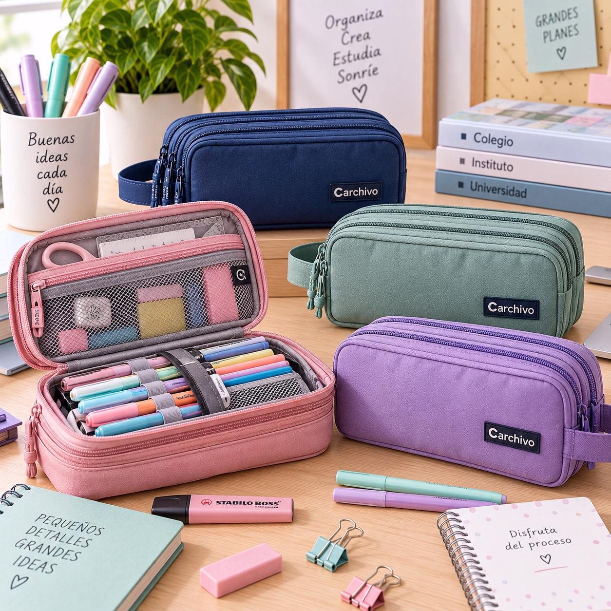 Estuche organizador multicompartimento