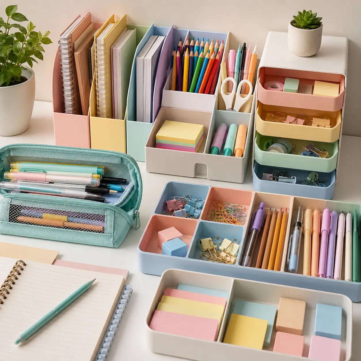 Accesorios escolares para mantener el material ordenado