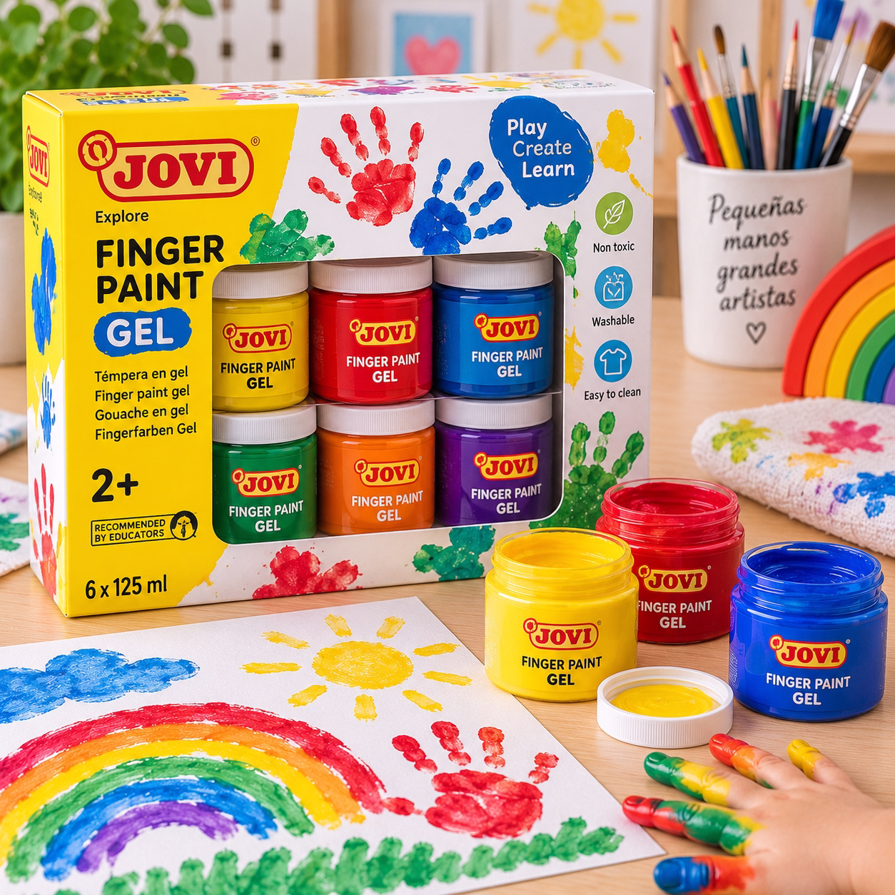 Témpera en gel para pintar con dedos