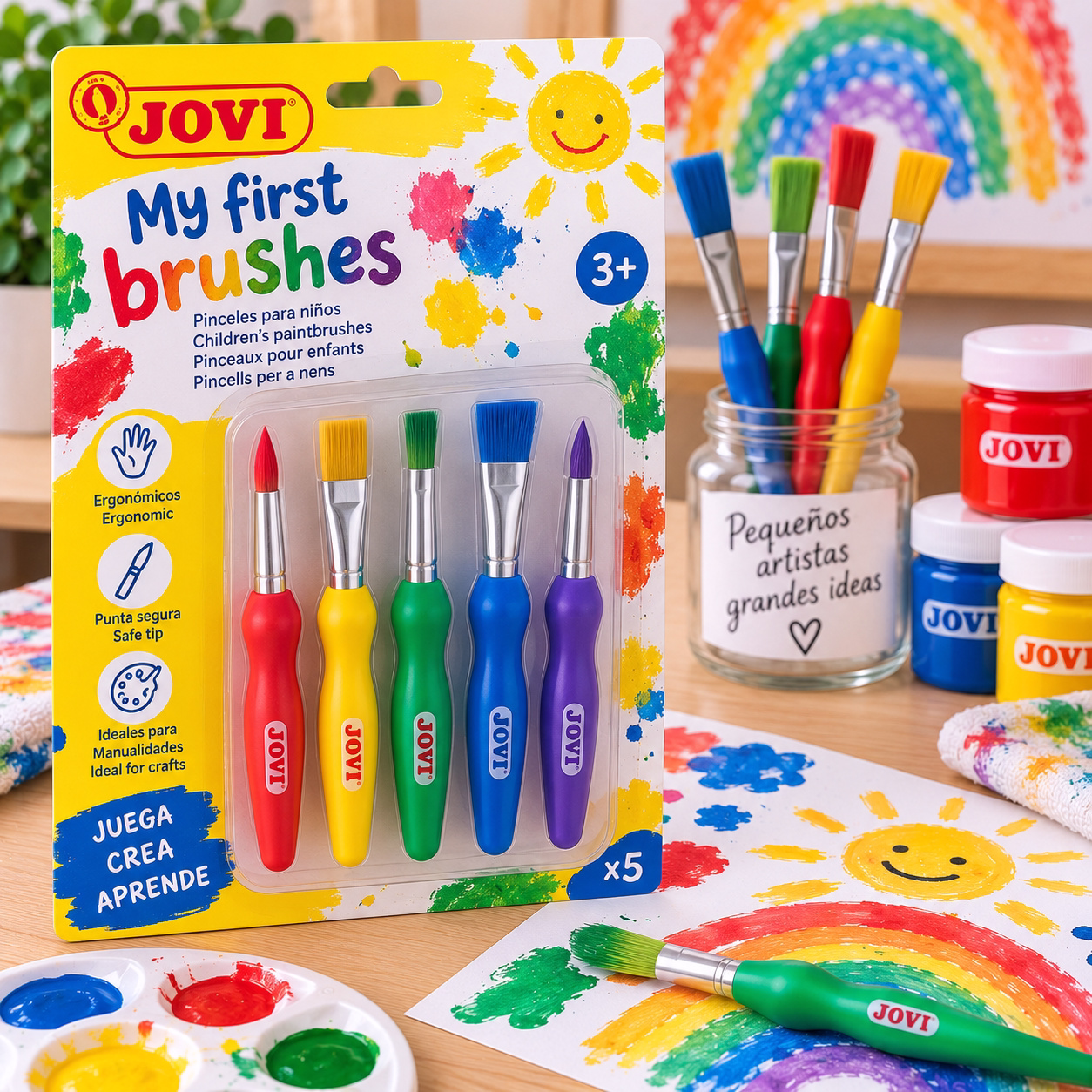 Set de pinceles para niños ergonómicos