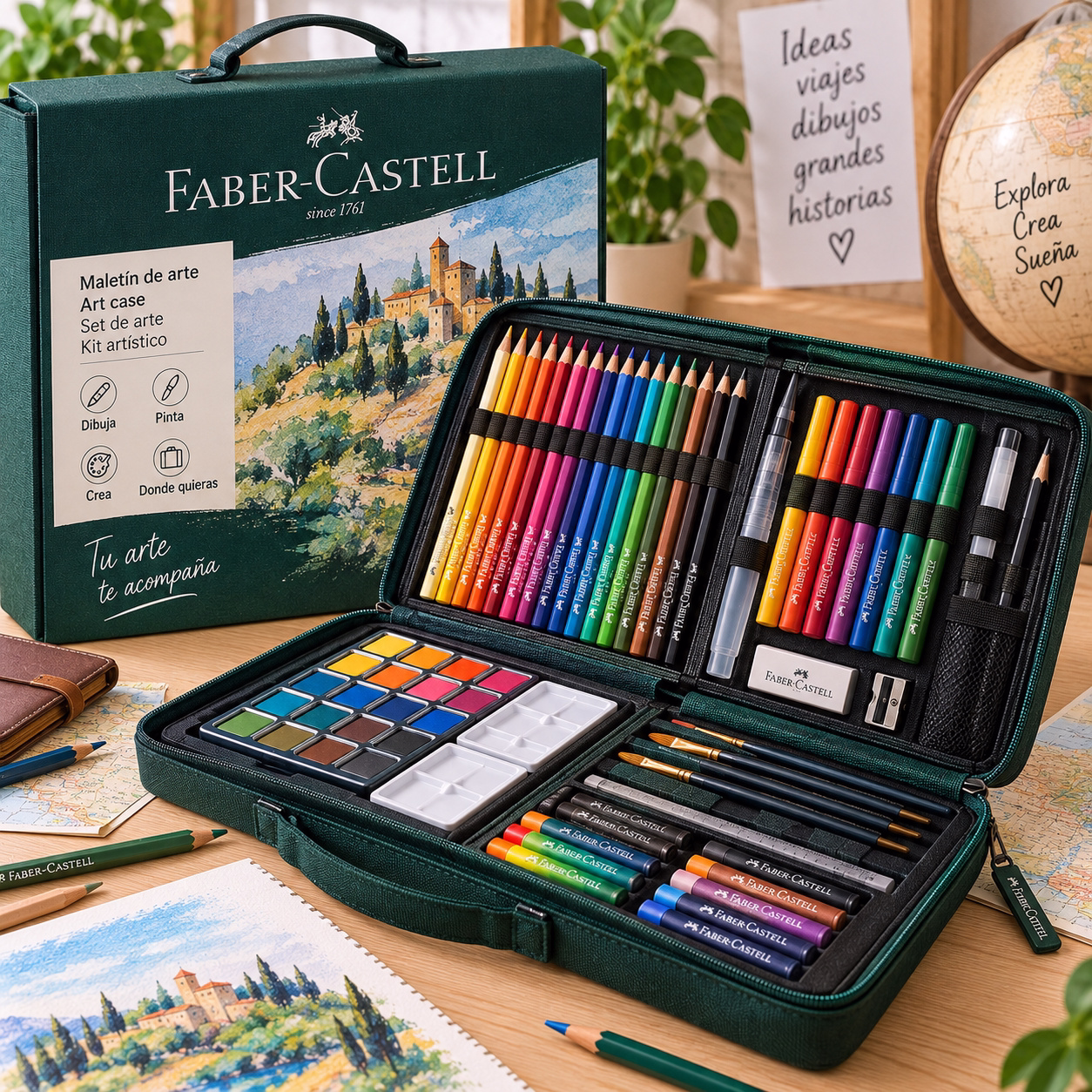 Estuche de arte completo de viaje