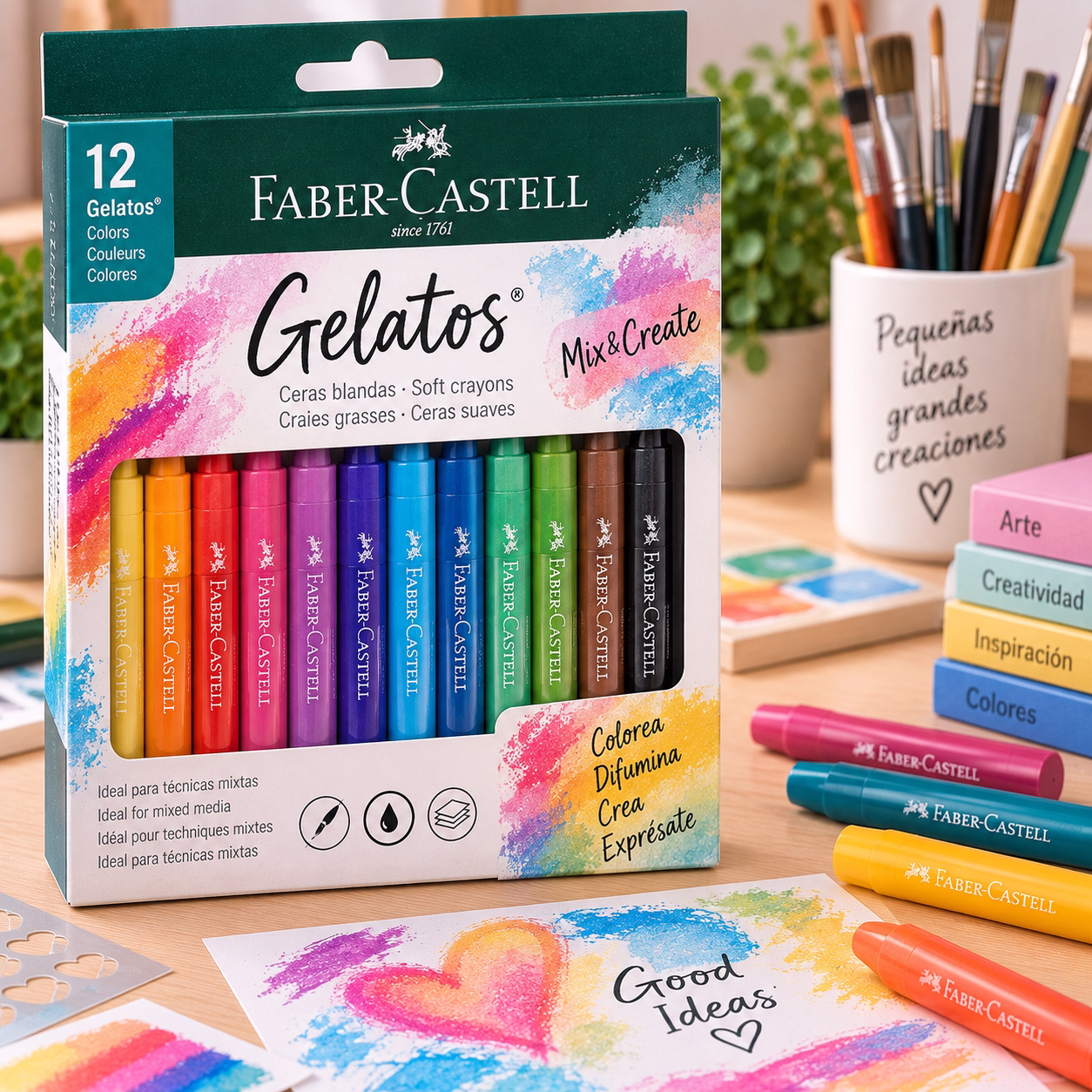 Ceras blandas tipo Gelatos 12 colores
