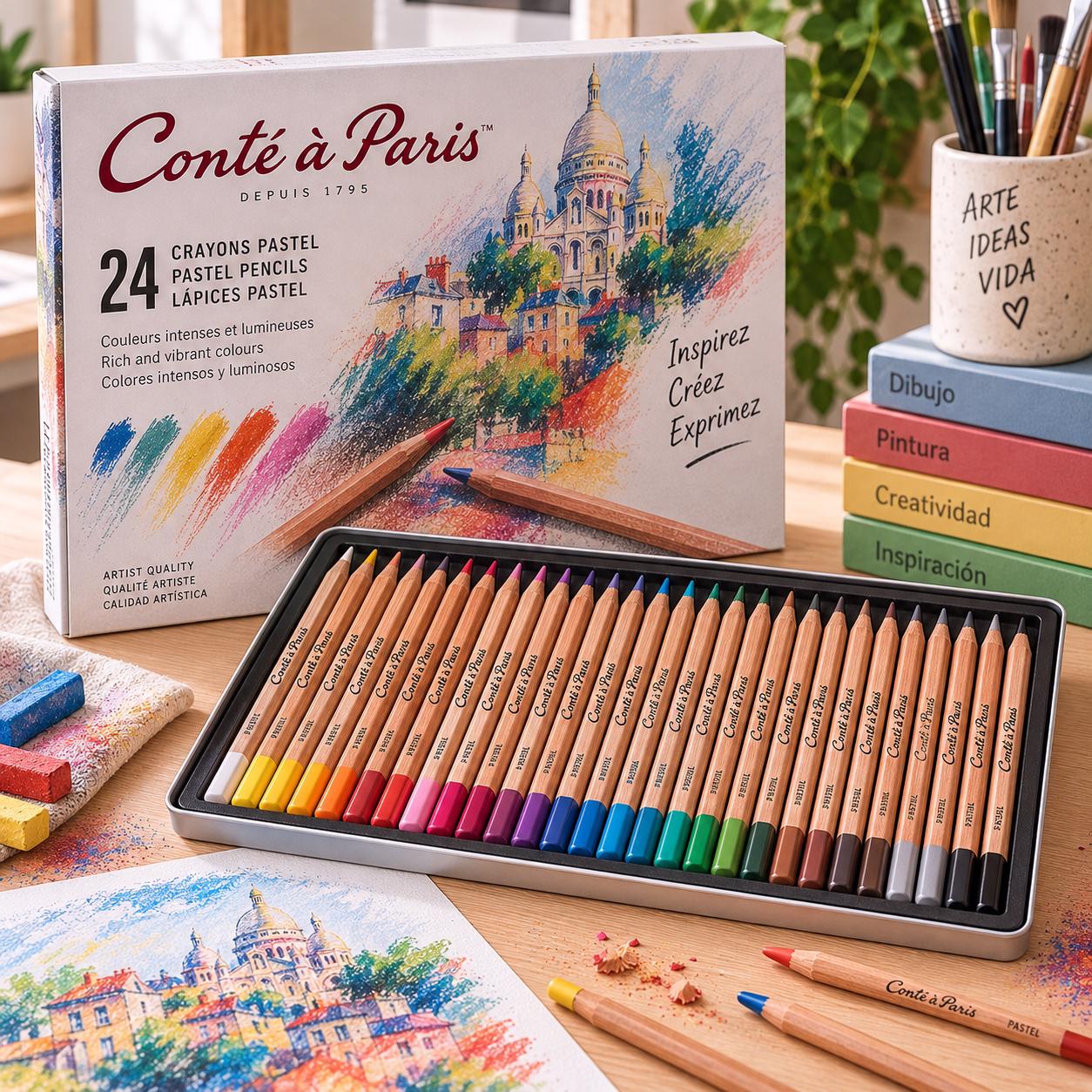 Set de lápices pastel duros 24 colores