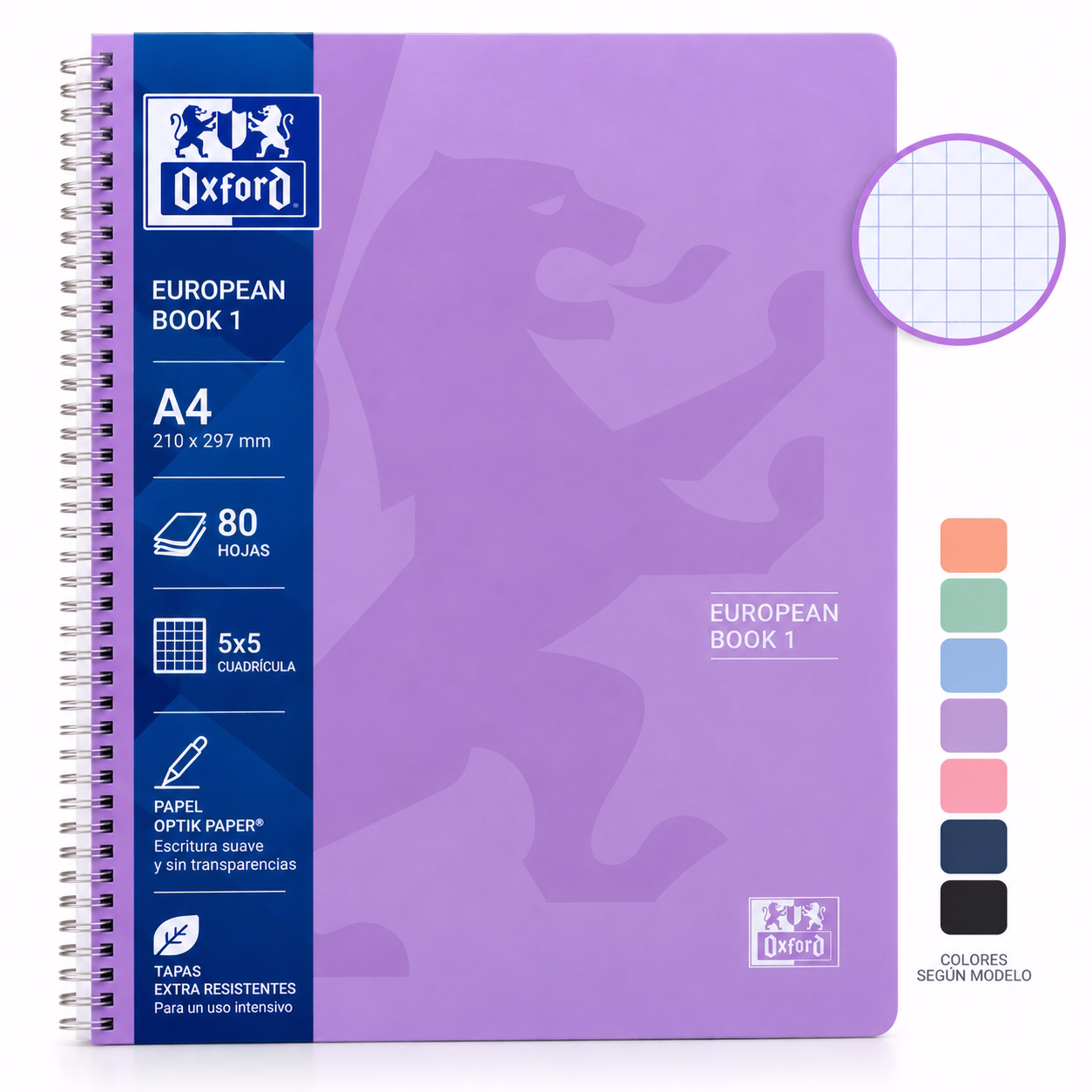 Notebook EuropeanBook 1 A4 80h 5x5 lila