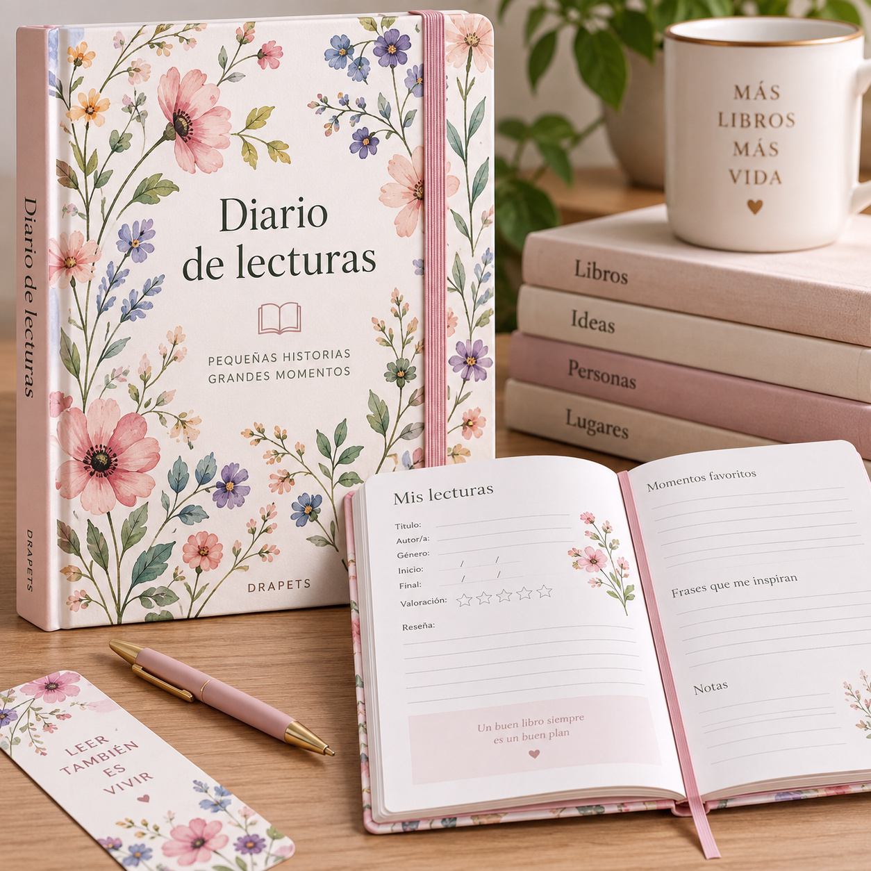Diario de lecturas A5 Flores