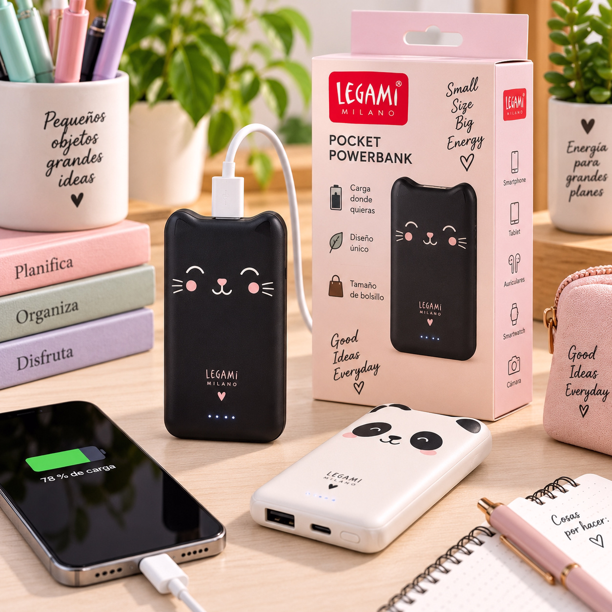 Powerbank de bolsillo diseño papelería